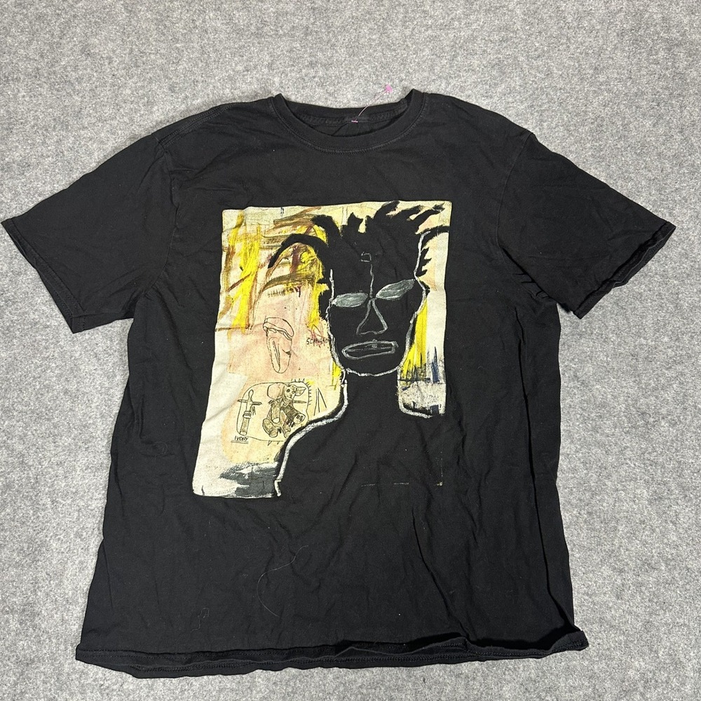 Uniqlo Jean-Michel Basquiat Graphic T-Shirt Large Black Cotton Art Print